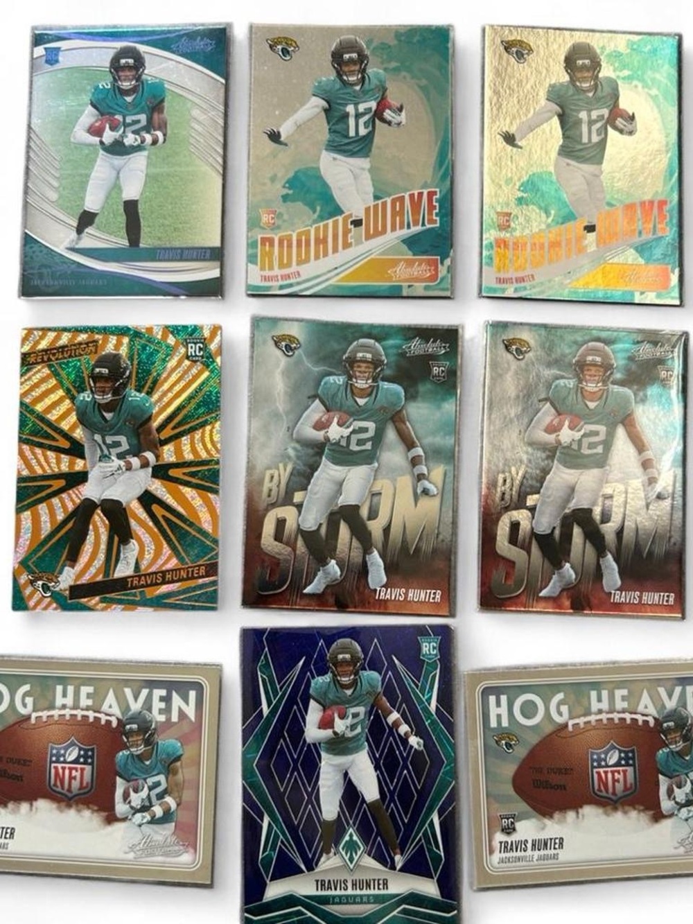 Travis Hunter 2025 Panini Absolute Hog Heaven RC Rookie Wave By Storm Lot of 9